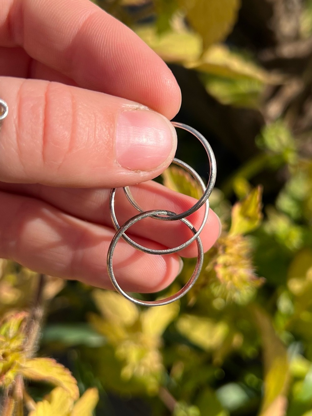 Vtg 925 Interlocking Rings - Picture 7 of 10